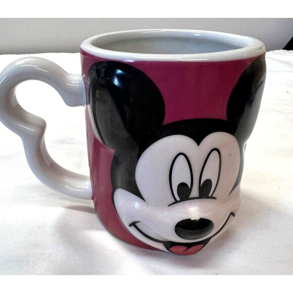 Red Disney Mickey Mouse 3D Ceramic Mug By Monogram - Microwaveable & Dishwasher - Picture 1 of 6